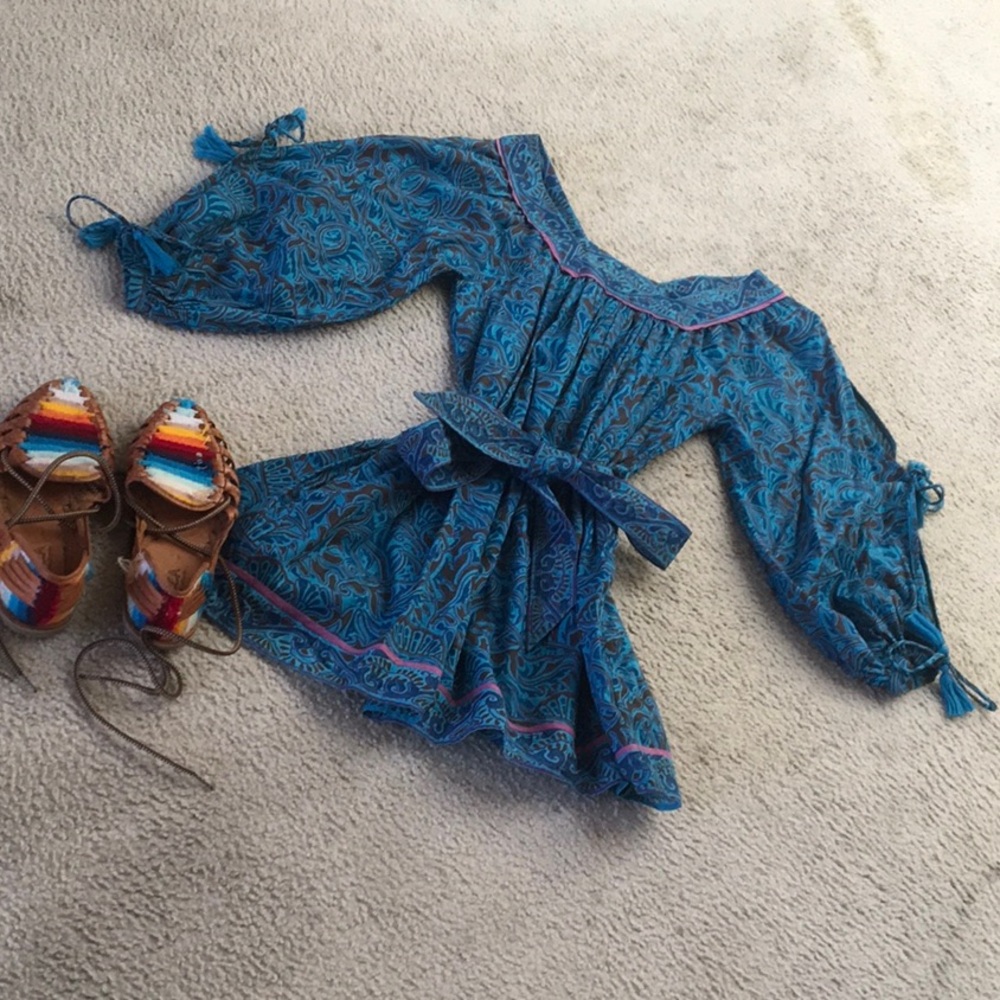 CLEOBELLA/“SKYLA”LONG SLEEVE TIES BEACH BOHO MINI DRESS/NEW